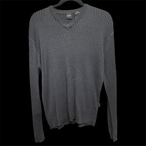 BOSS lightweight ribbed half zip sweater